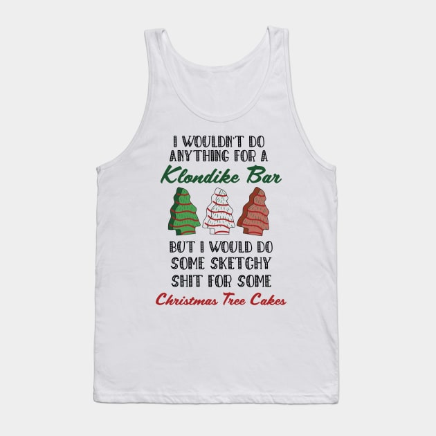 Christmas Baking Tree Cakes, Some sketchy stuff for some christmas tree cakes, Hand Drawn White Christmas Tree Cakes Tank Top by WassilArt